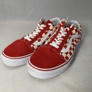 Vans Off The Wall Laced Skater Shoes Red & White Checkered, Men’s Size 7